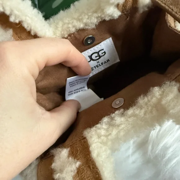 Telfar Brown and Cream Shearling Mini Bag - Picture 9 of 9